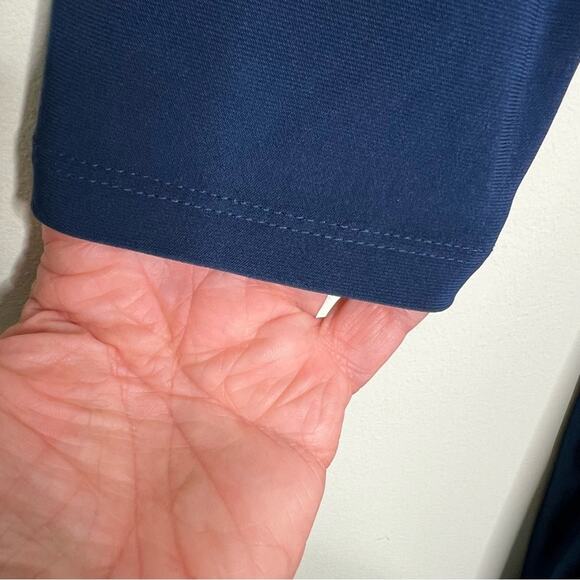 Lauren by Ralph Lauren Women's Blue Ruched Jersey Dress Size 14 - Picture 5 of 10